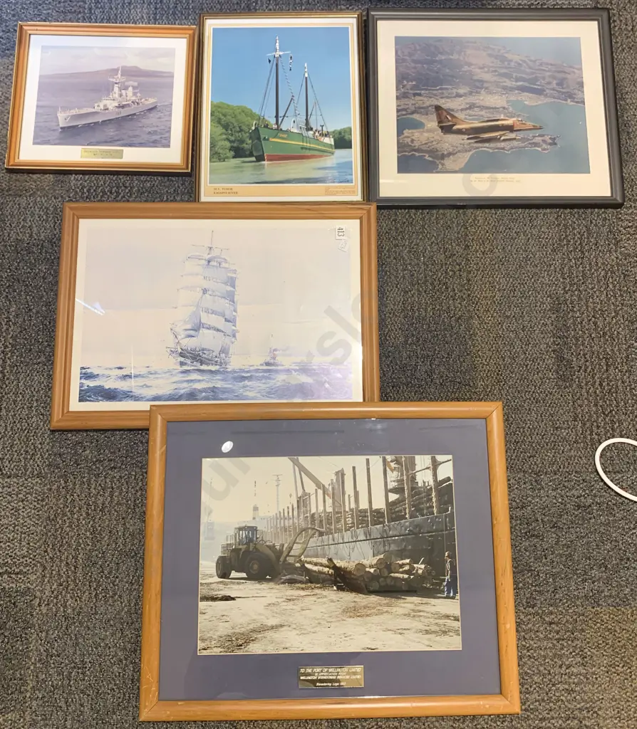 Five Framed Nautical Prints Image 1++