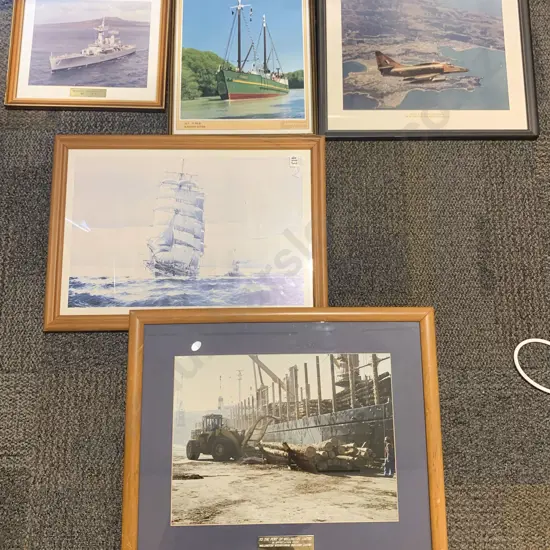 Five Framed Nautical Prints