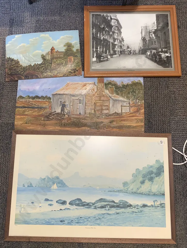 Two Framed Prints Together With Two Oils on Board Image 1++