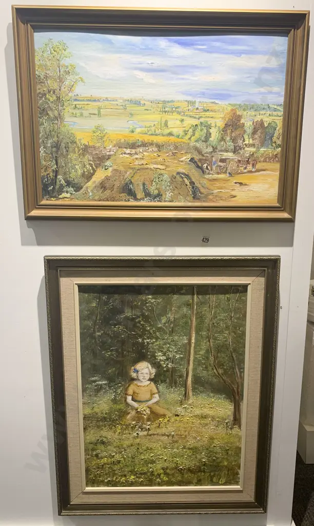 Anne Radford "A Corner of The Field" Together With Oil Landscape Image 1++