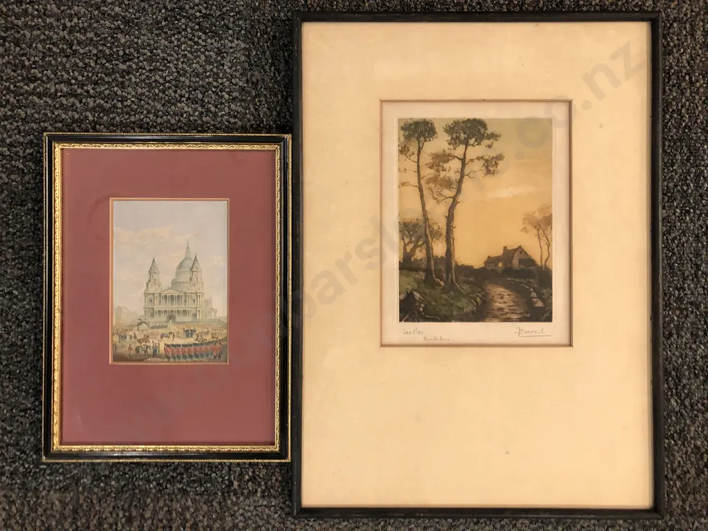 Seven Assorted Prints Etchings and Originals Image 1++