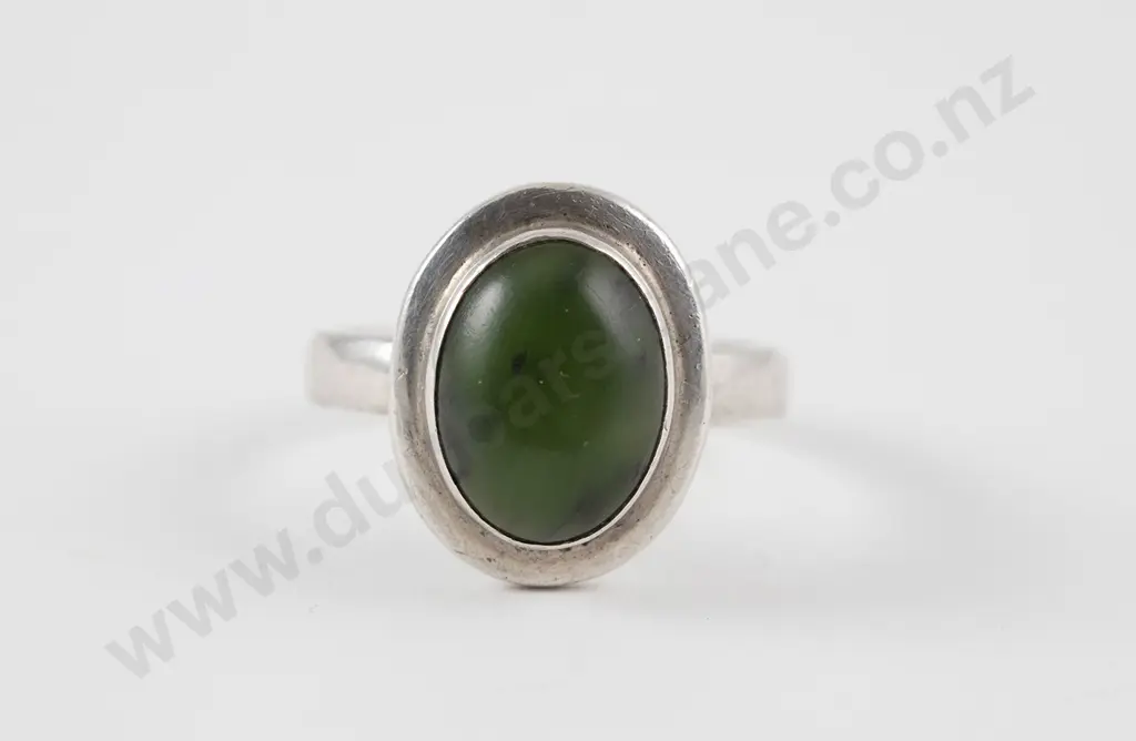 Sterling silver and Pounamu ring Image 1++