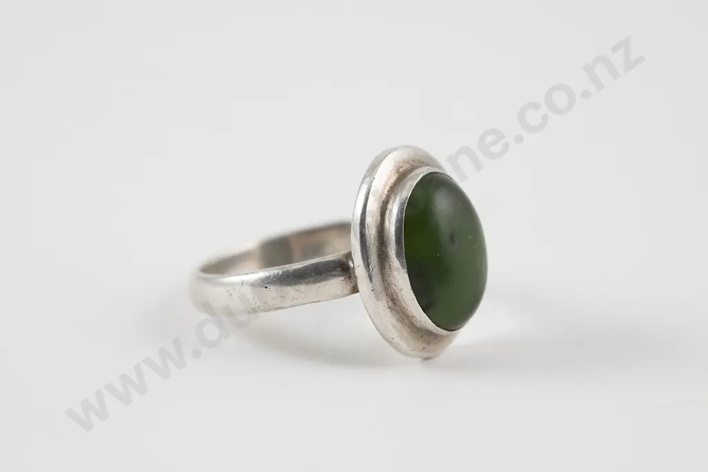 Sterling silver and Pounamu ring Image 1++
