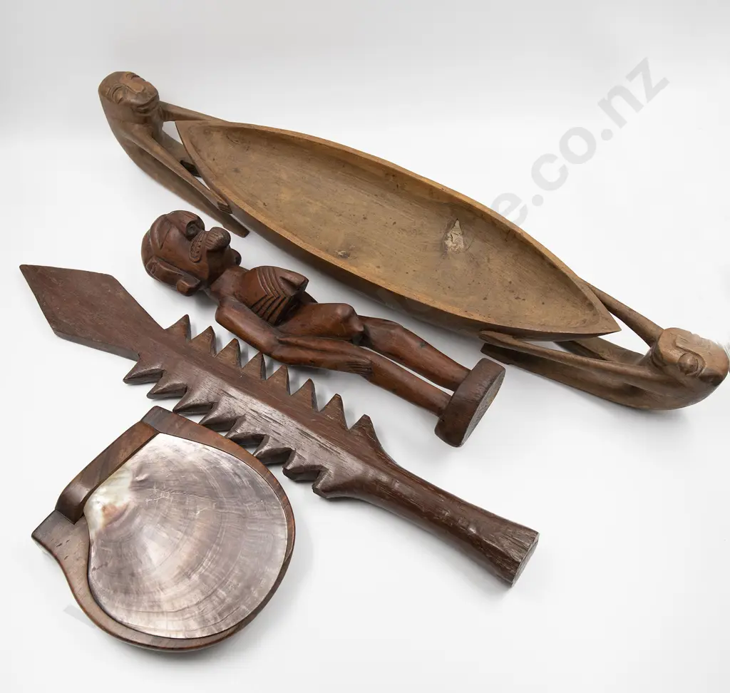 Easter Island Figure and Melanesian figure supported bowl Image 1++