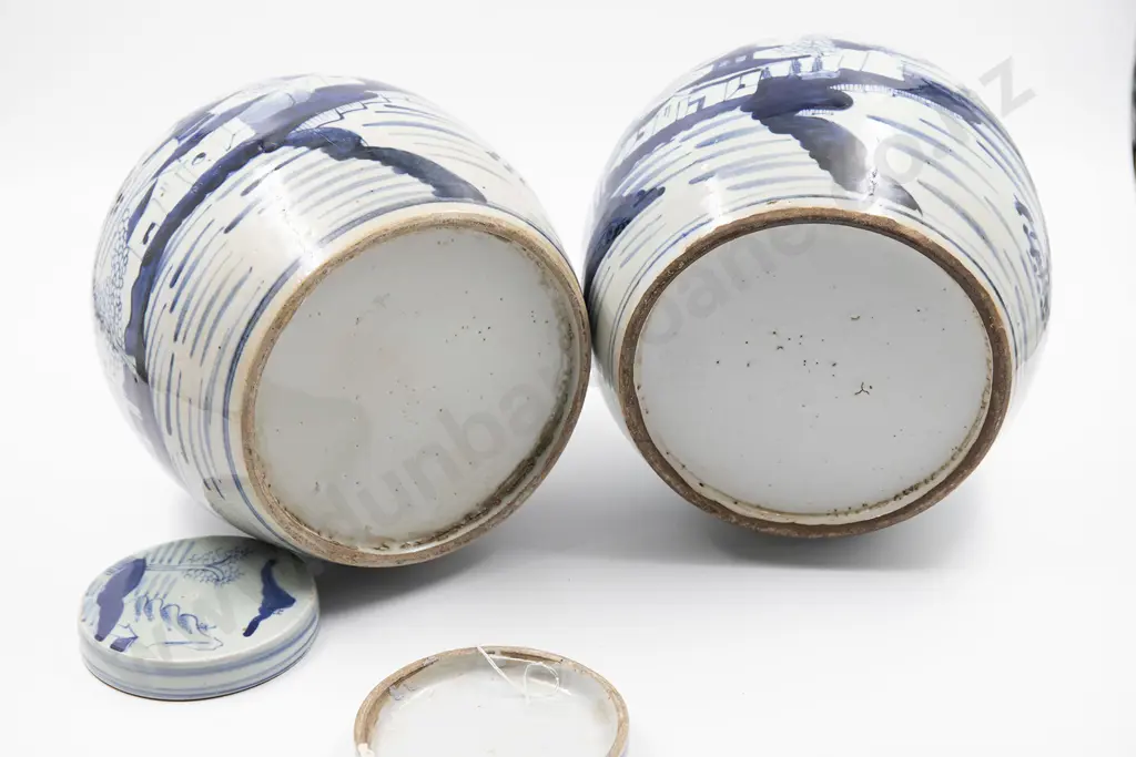 A pair of Decorative 19th century Chinese Ginger Jars Image 1++