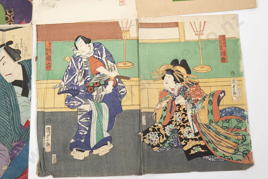 Four Japanese Ukiyo-e ( Japanese woodblock prints ) Image 1++