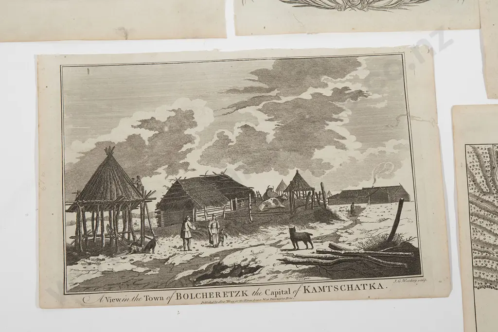 A group of six 18th century engravings from Cooks Voyages Image 1++