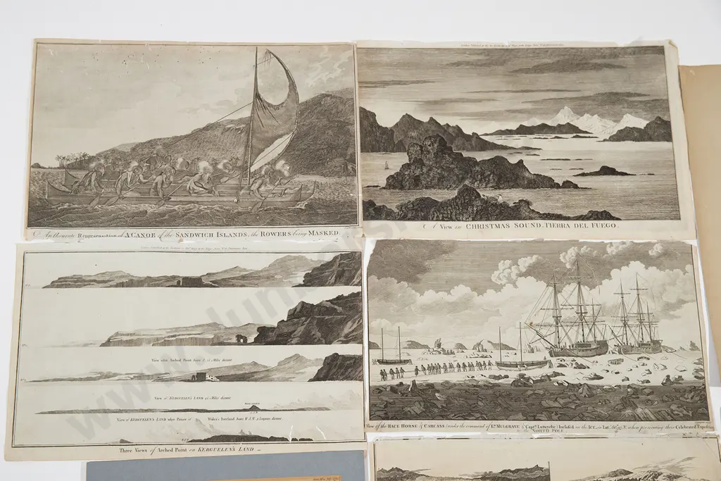 A group of six 18th century engravings from Cooks Voyages Image 1++