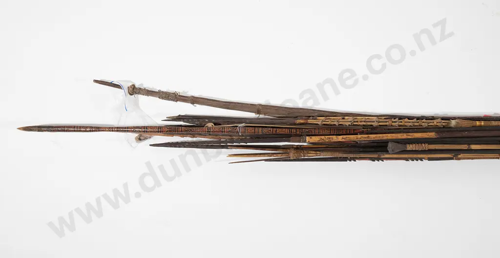 Large group of Papua New Guinea Arrows and spears and two bows Image 1++