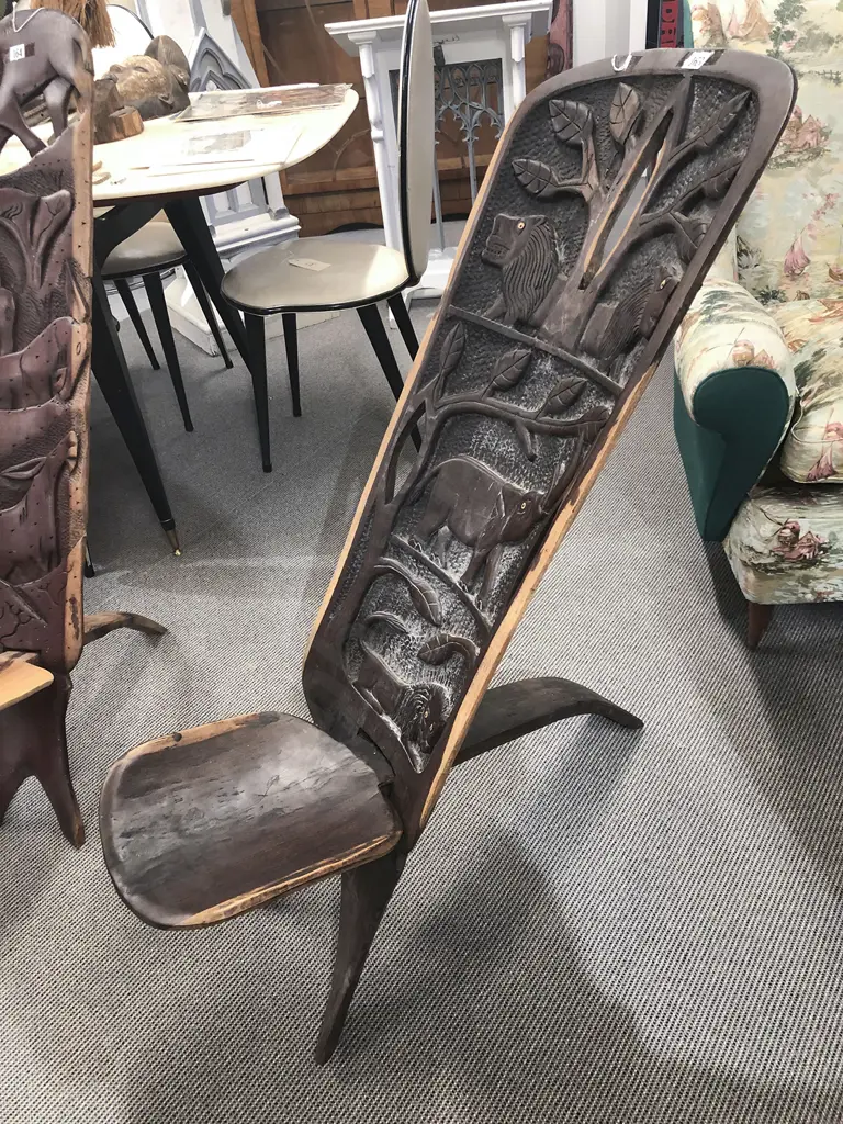 Carved African Hardwood Chair Image 1++