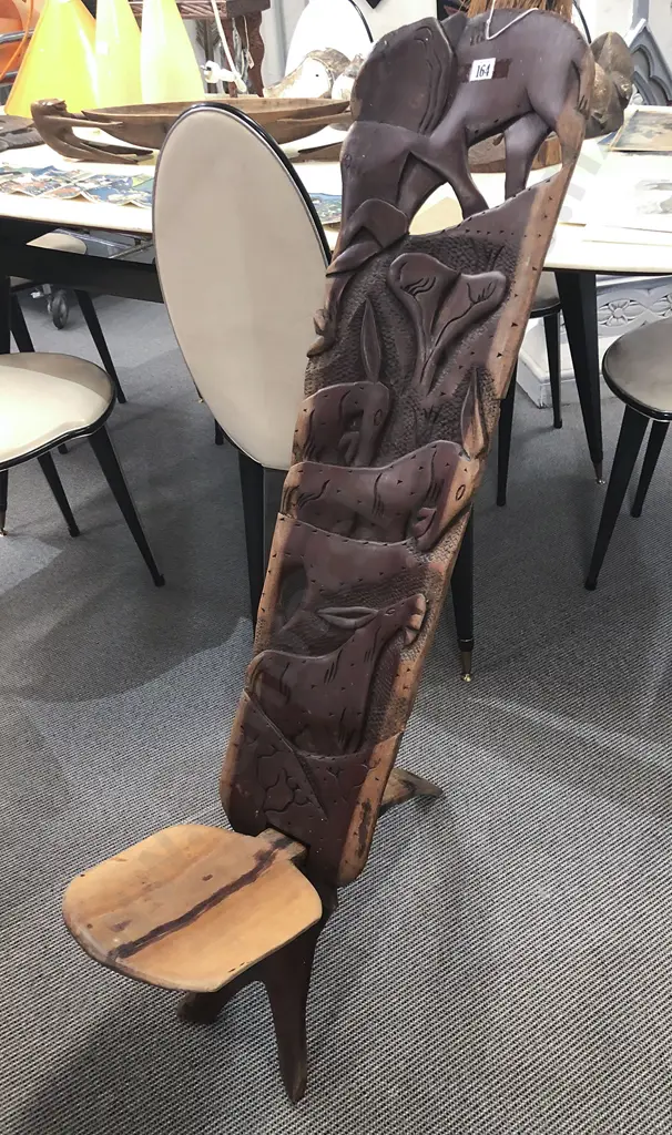 Carved African Hardwood chair Image 1++