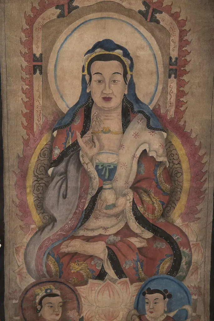 Chinese Thangka depicting the Bodhisattva of Compassion  Quan Yin Image 1++