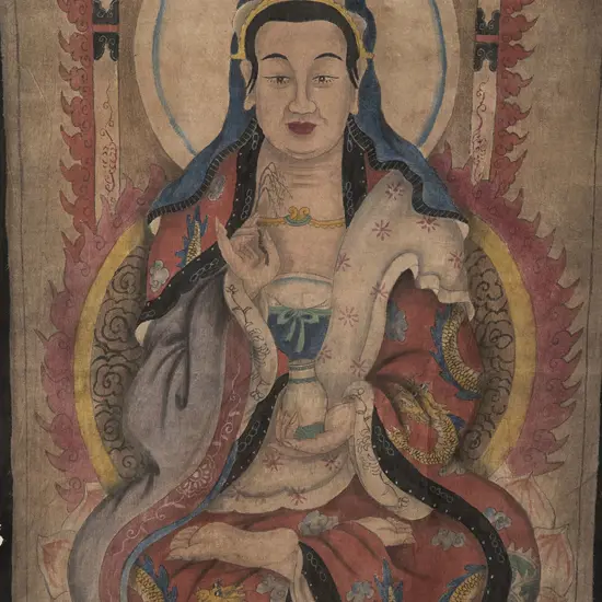Chinese Thangka depicting the Bodhisattva of Compassion  Quan Yin