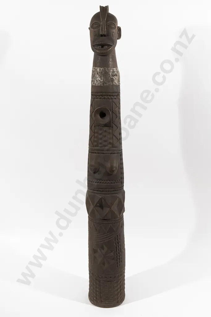 Large Carved Decorative Wooden Horn From Kenya Image 1++