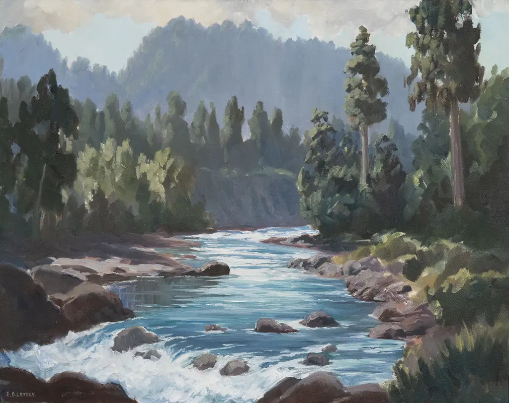 E B Lattey - Whakapapa River King Country Image 1++