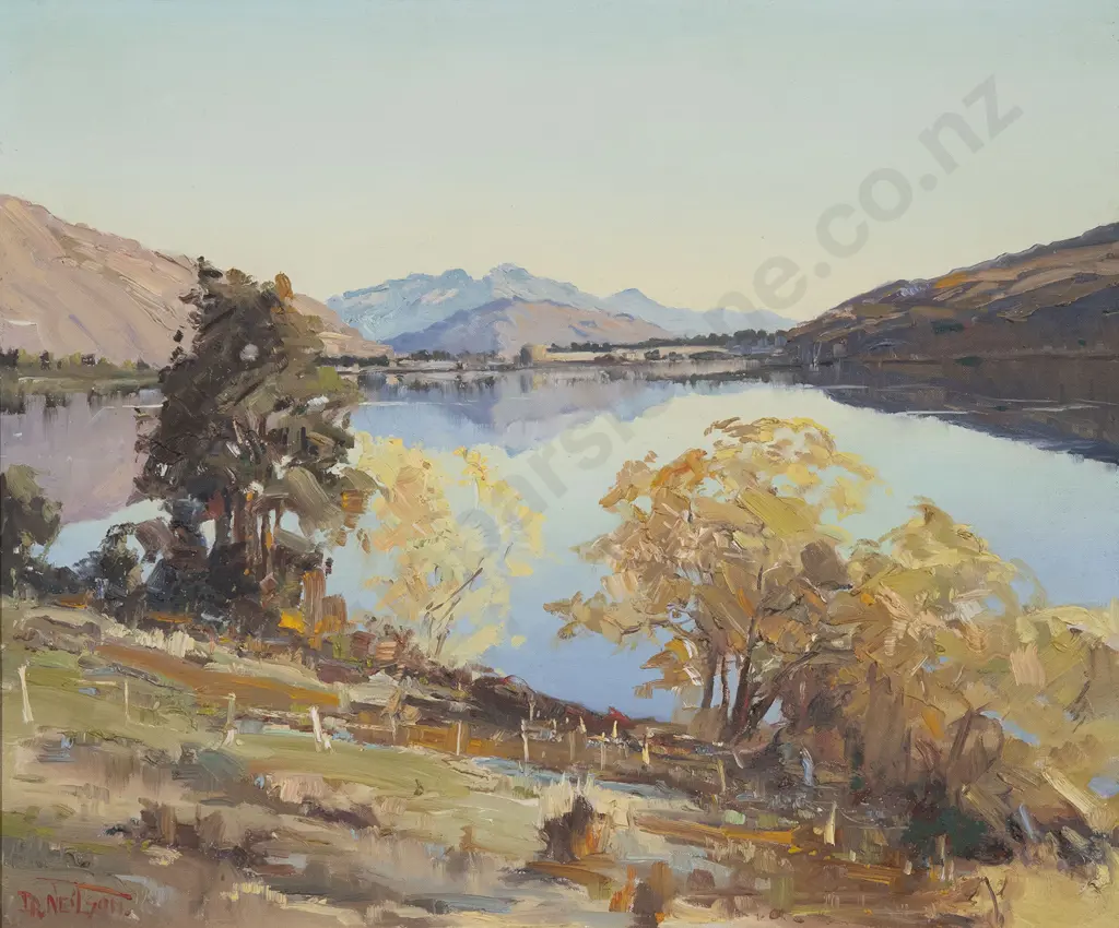 Don R Neilson (1924-2013) - Lake Hayes looking towards Lake Wakatipu Image 1++