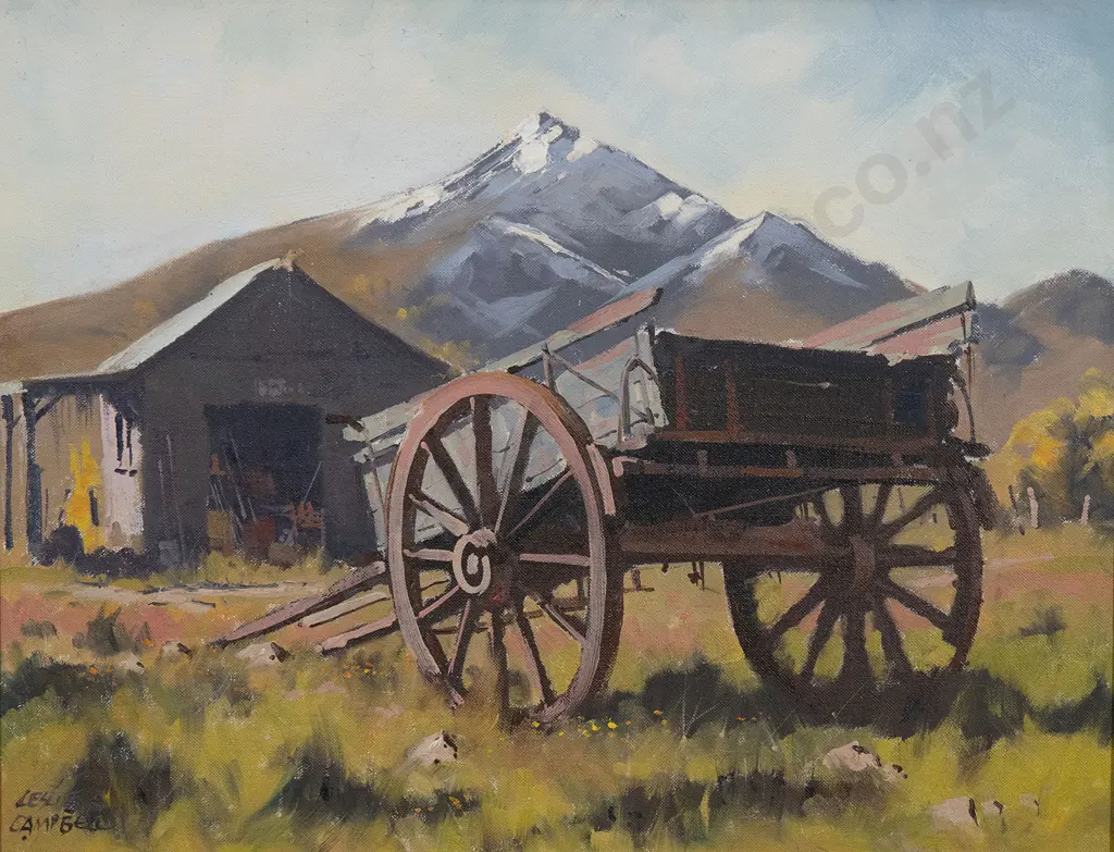 Leslie A Campbell - Rural Scene with Cart Image 1++
