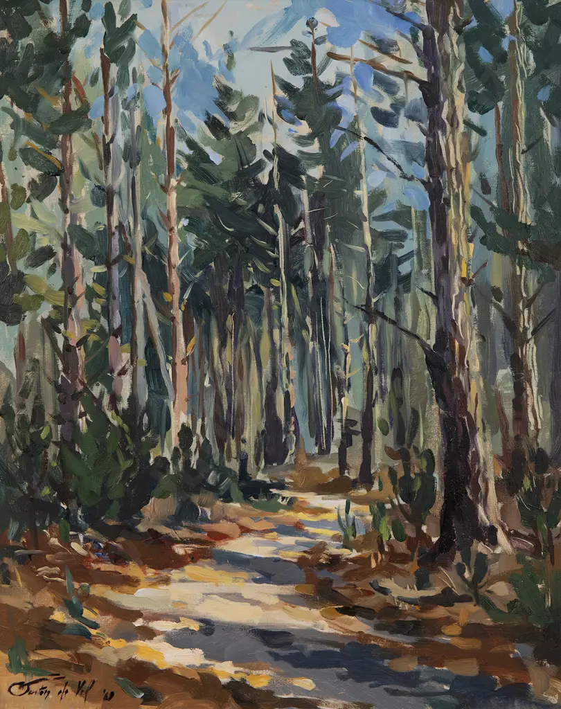 Gaston de Vel (1924-2010) - Man Made Forest No 1 NZ Image 1++
