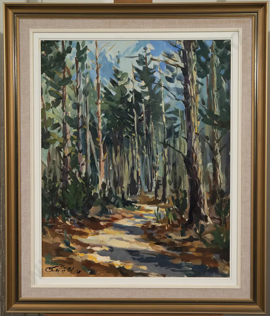 Gaston de Vel (1924-2010) - Man Made Forest No 1 NZ Image 1++