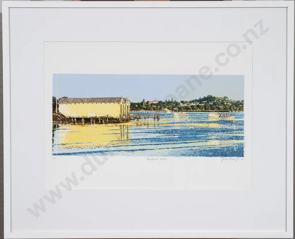 Justin Boroughs (b 1952) - Boatsheds Orakei Image 1++