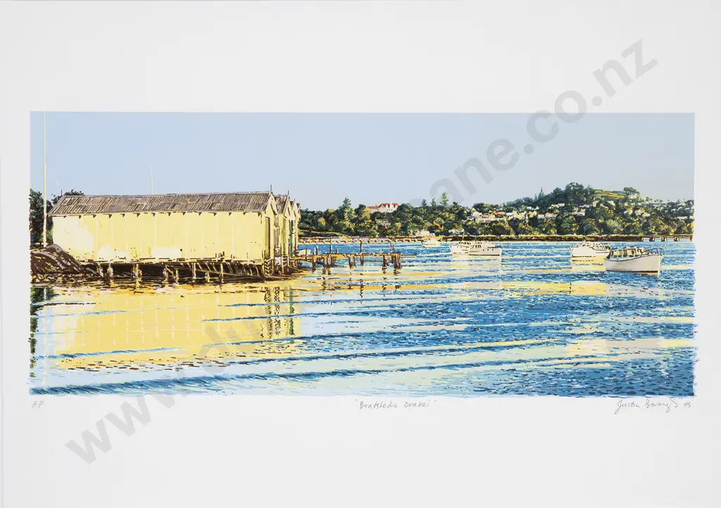 Justin Boroughs (b 1952) - Boatsheds Orakei Image 1++