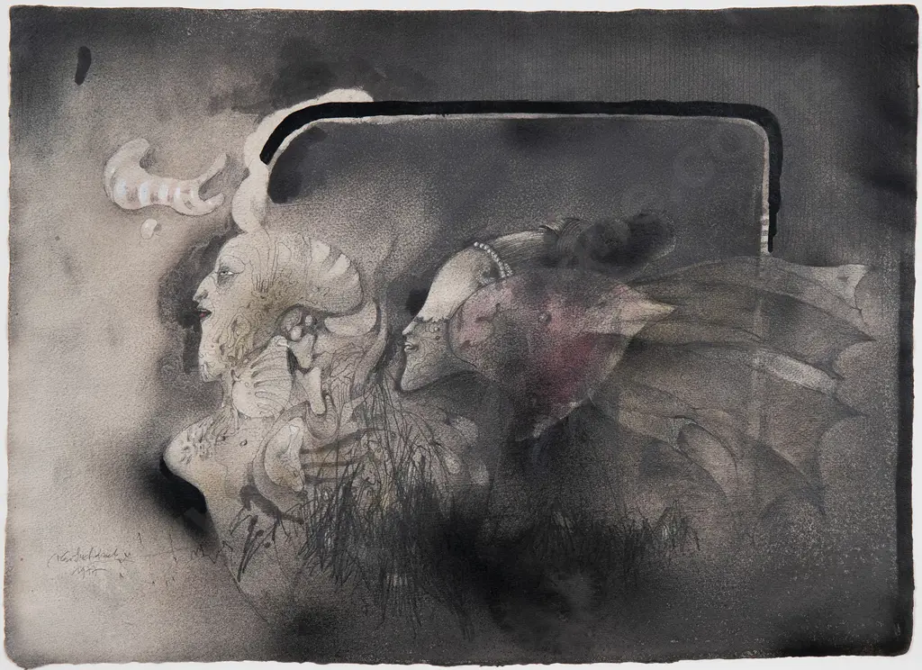 Vladimir Suchanek (Czechoslovakian 1933-2021) - The Visit Image 1++