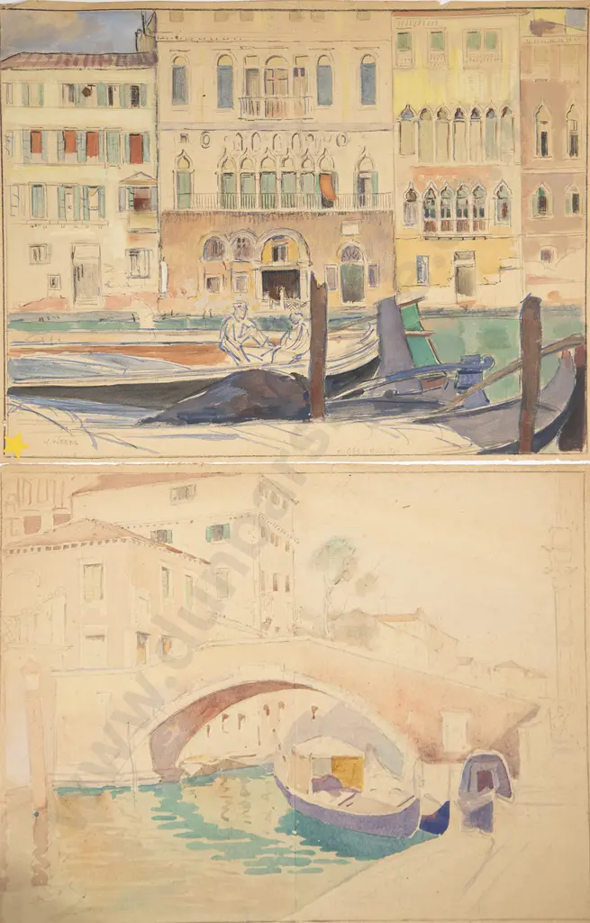 John Weeks (1888-1965) - Three Venetian Watercolours Image 1++