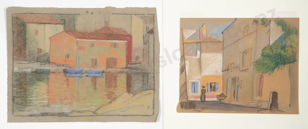 John Weeks (1888-1965) - Two European Pastels Image 1++