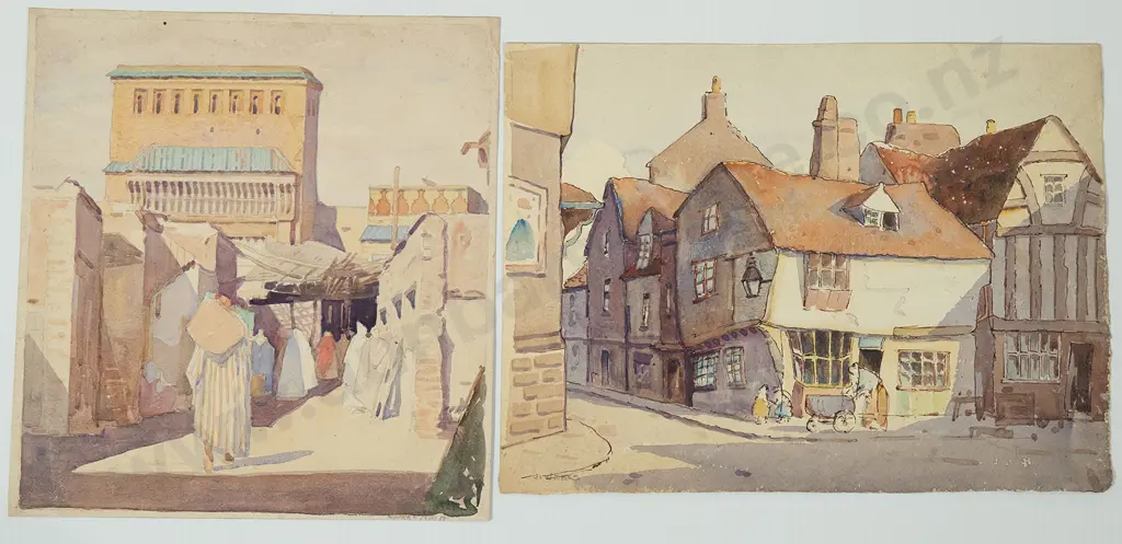 John Weeks (1888-1965) - Two Watercolour Sketches Image 1++