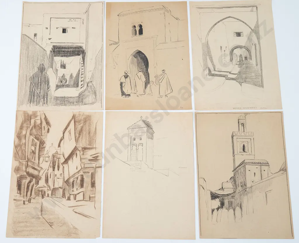 John Weeks (1888-1965) - Seven Various North African Architectural Studies Image 1++