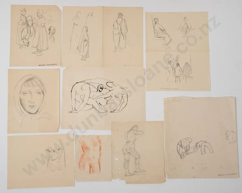 John Weeks (1888-1965) - Fourteen Various Figurative Studies Image 1++