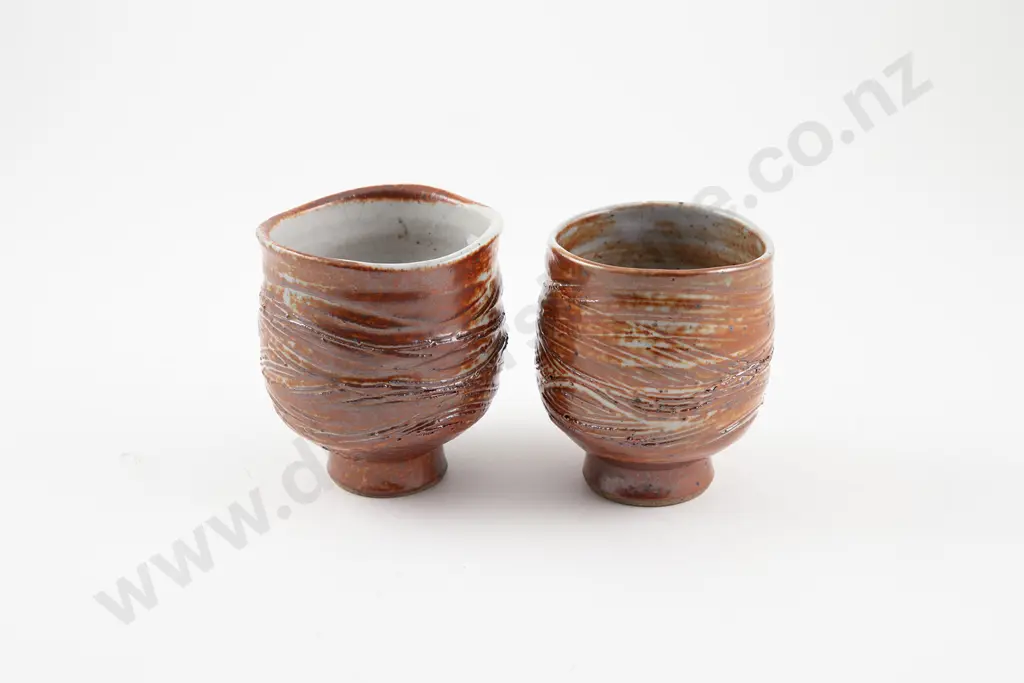 Mirek Smisek Two Shino Glaze Yunomi Image 1++