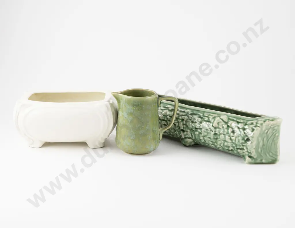 Temuka Potteries Log Trough with flower trough & jug (3) Image 1++