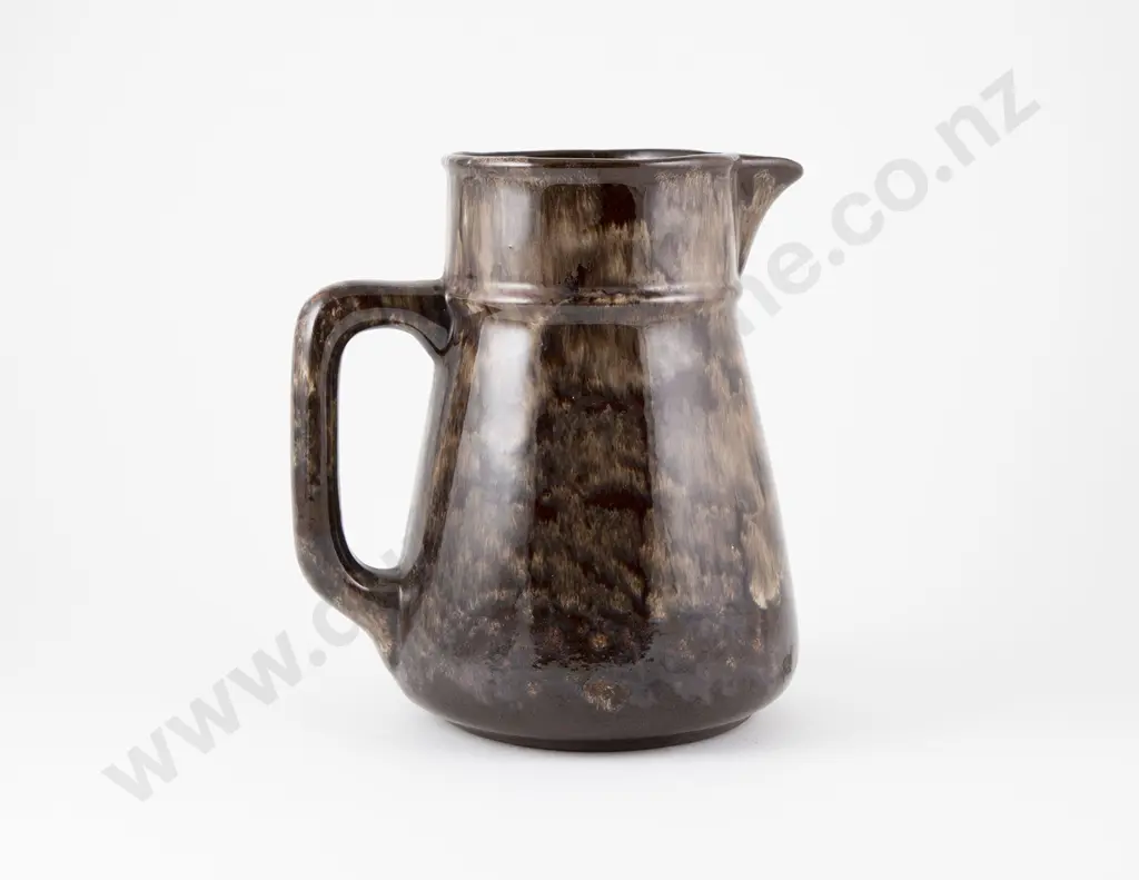 NZ Potteries Wellington Mottled Brown Jug Image 1++