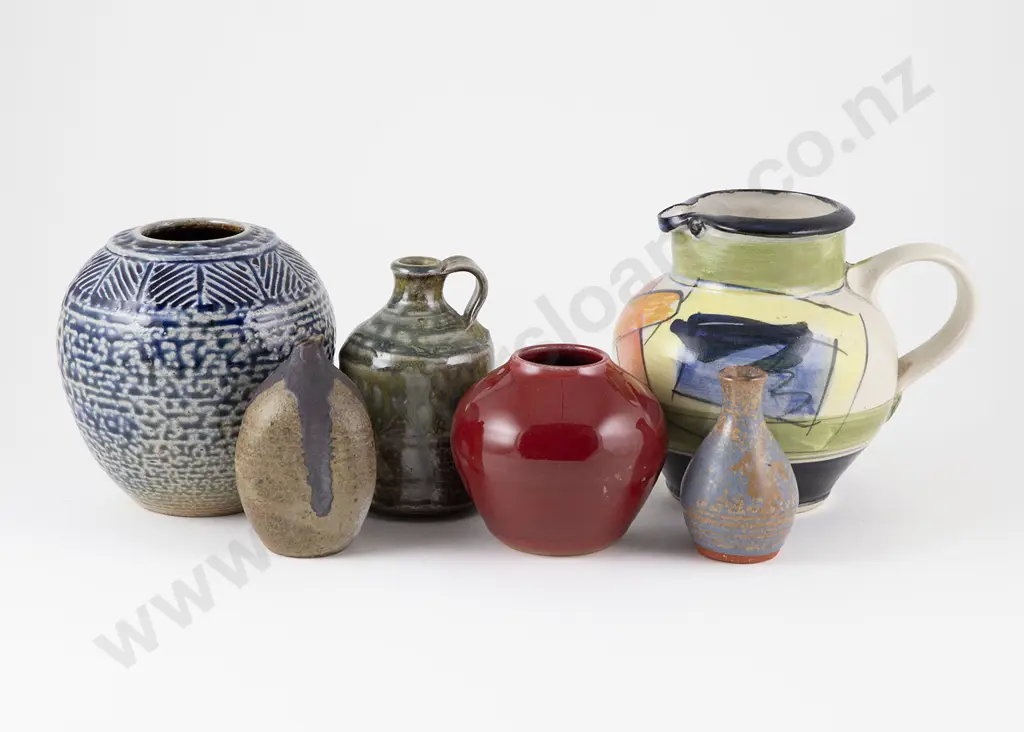 Six Various NZ Studio Ceramic Pieces Image 1++