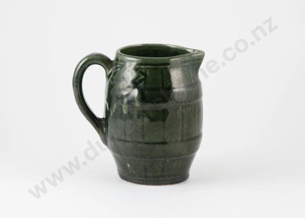 Luke Adams Green Glaze Barrel Jug Image 1++