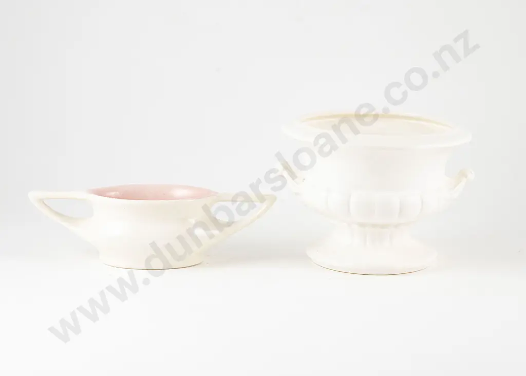 Crown Lynn Whiteware Urn Vase & OC Stephens Trough (2) Image 1++
