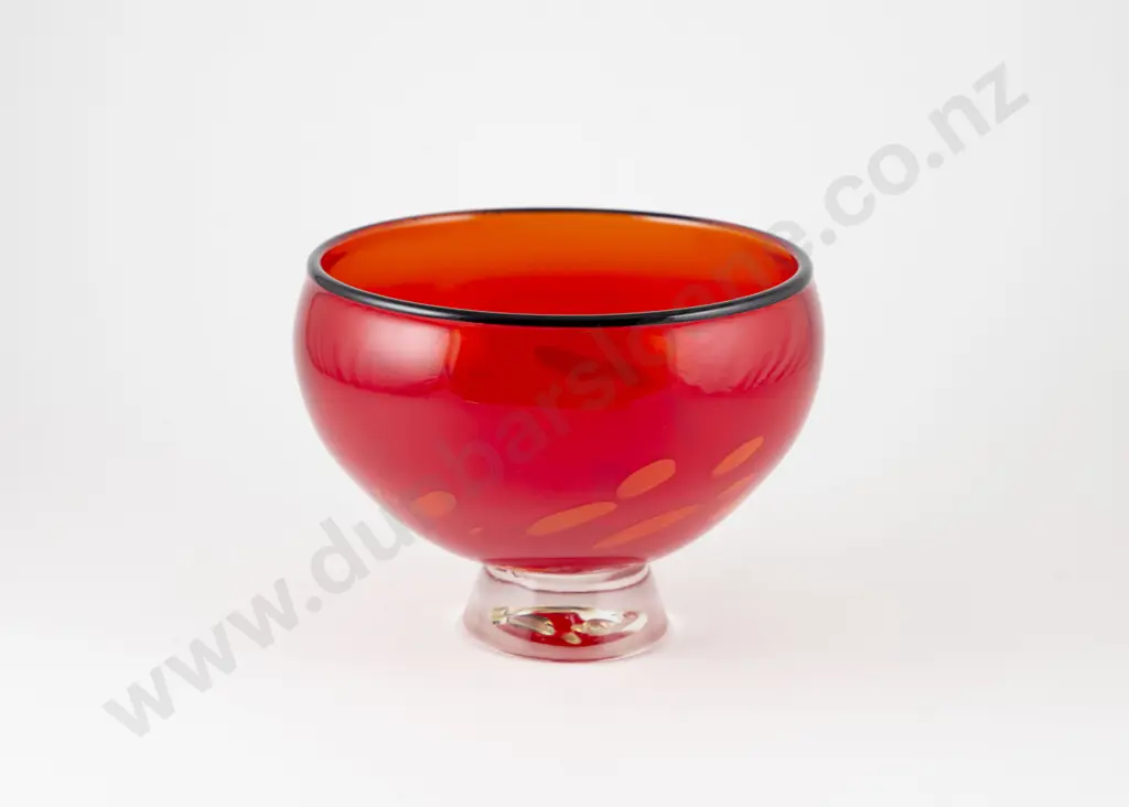 de Flute Art Glass Footed Bowl Image 1++