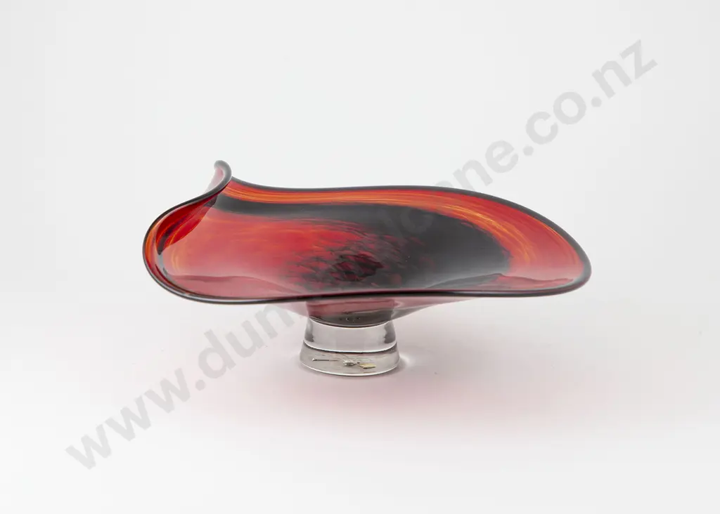 de Flute Art Glass Footed Dish Image 1++