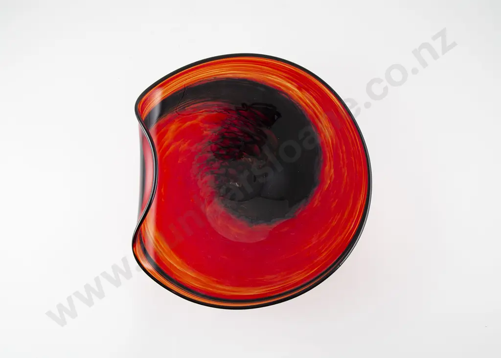 de Flute Art Glass Footed Dish Image 1++