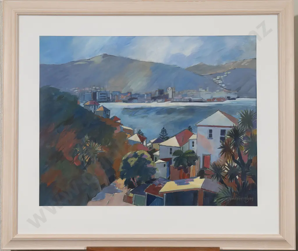 Judith Trevelyan - Wellington Harbour from Oriental Parade Image 1++