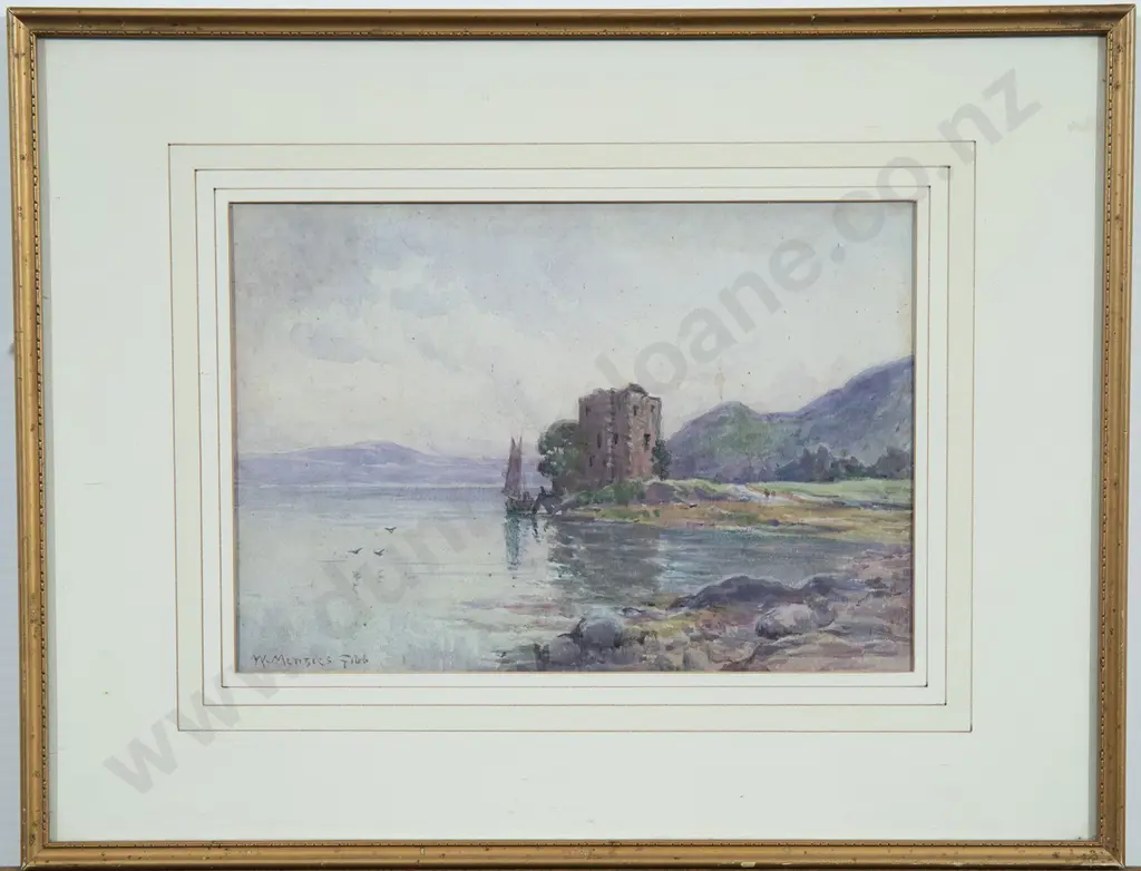 William Menzies Gibb (1859-1931) - European Lake Scene Image 1++