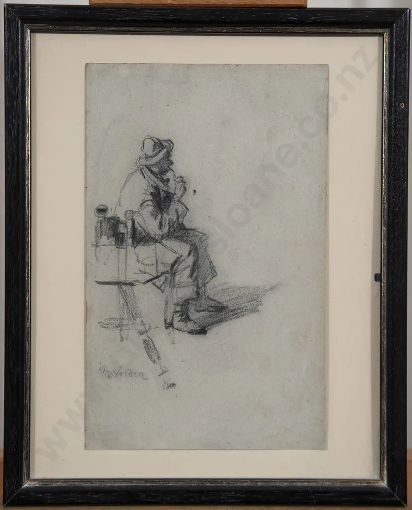 Petrus Van der Velden - Untitled (Man with Pipe) Image 1++