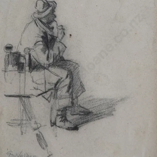 Petrus Van der Velden - Untitled (Man with Pipe)
