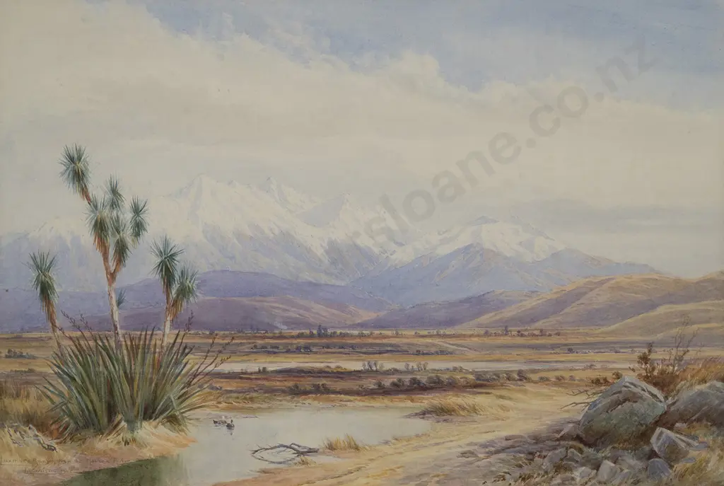 Laurence William Wilson (1850-1912) - Luxmore Range from the Mavora River Image 1++