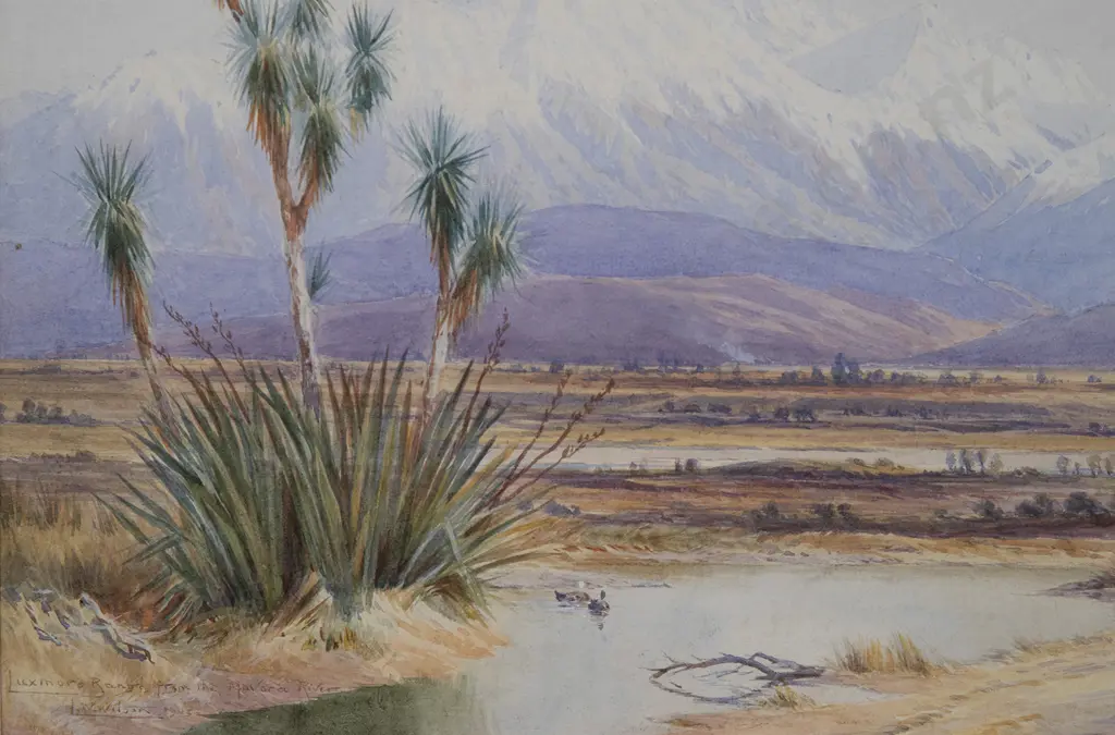 Laurence William Wilson (1850-1912) - Luxmore Range from the Mavora River Image 1++