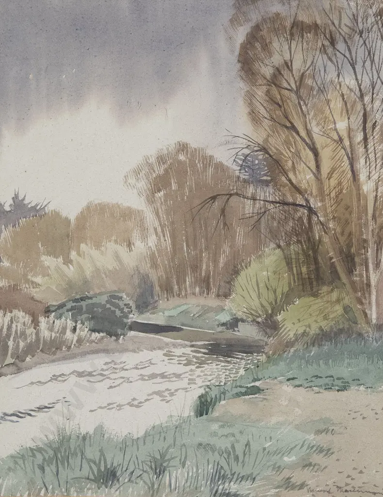 Stewart Maclennan - River Waikawa with willows Image 1++