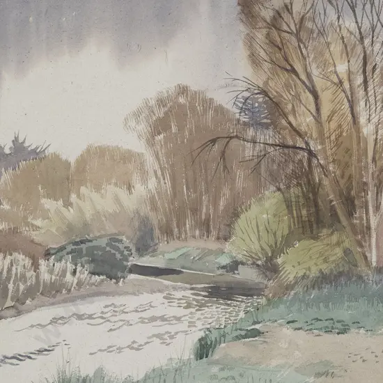 Stewart Maclennan - River Waikawa with willows