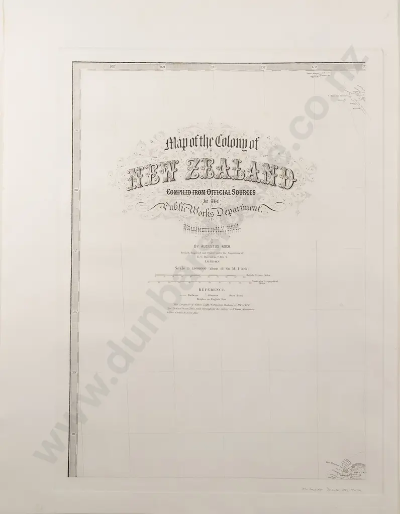 Drawbridge John (Printer) Map of the Colony of New Zealand (4 Sheets) Image 1++