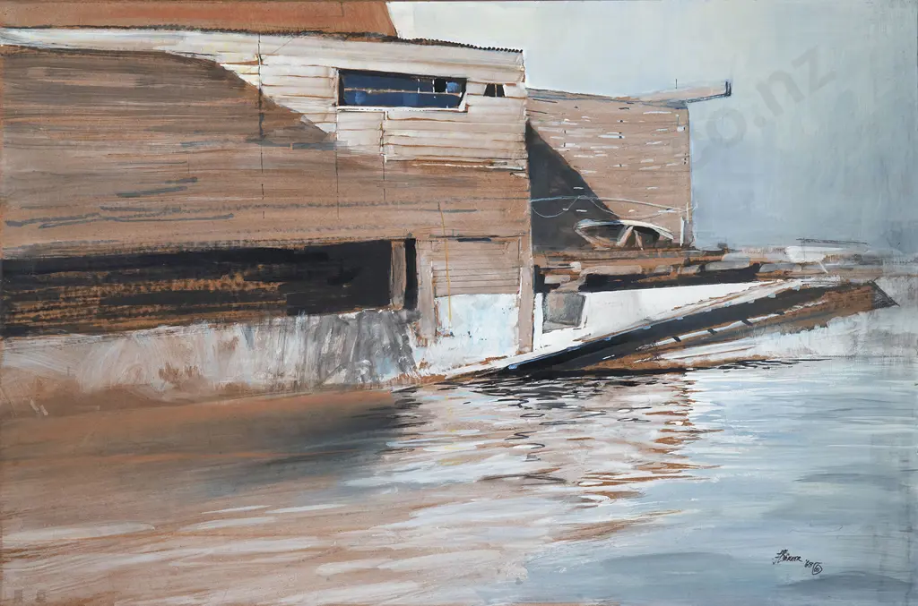 David Barker (b 1941) - The Boatshed Image 1++